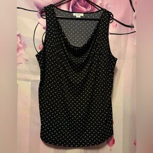Liz Claiborne Women's Black Drape Neck Sleeveless Top Size 2XL